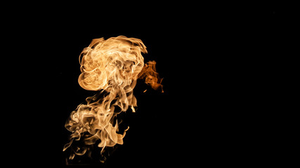 Fire flames on black background. fire on black background isolated. fire patterns