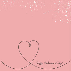 Valentine's day card love heart design, vector illustration