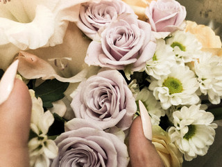 bouquet of white roses