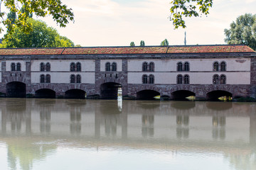 Vauban Dam or Barrage Vauban and River in Strasbourg, France