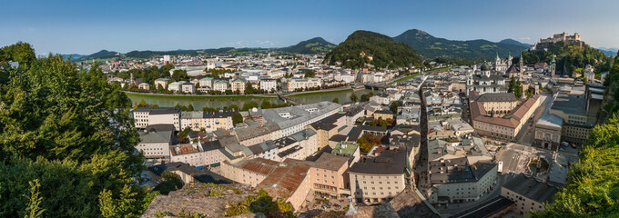 Panorama Cityscape of Salzburg, Austria.