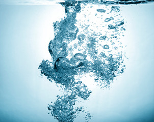fresh water splash with air bubbles water