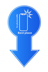 Allowed sign is the best place for selfie sticks camera Vector photography of a mobile phone smartphone is prohibited sign icon monopod selfie icon is allowed Take care to keep your hands in the shape