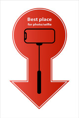 Allowed sign is the best place for selfie sticks camera Vector photography of a mobile phone smartphone is prohibited sign icon monopod selfie icon is allowed Take care to keep your hands in the shape