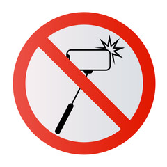 No Ban Stop sign No selfie sticks No photos No camera Vector mobile phone photography smartphone forbidden sign symbol icon monopod selfie prohibited Beware hand hold sticks circle shape Caution signs
