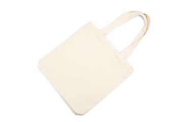Cotton eco bag on white background