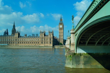 Fototapeta na wymiar big ben london and river thames