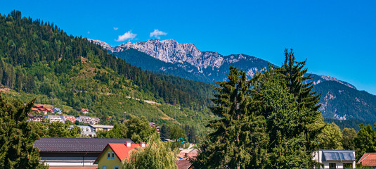 Beautiful alpine view at the famous Planai Alm, Schladming, Steiermark, Austria