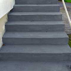 Fototapeta na wymiar Freshly painted cement staircase