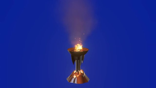 3d rendering on chroma key background of artistic brazier