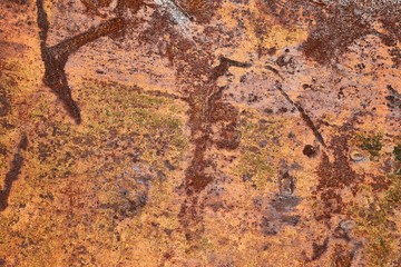 Texture of a stained rusty metal plate