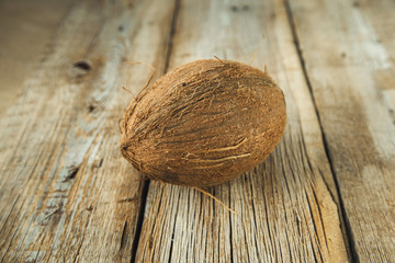 coconut on the wooden desk background