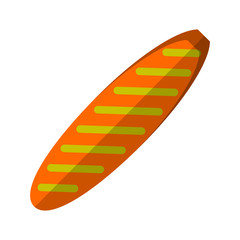 Isolated colored surfboard. Vacations time - Vector illustration