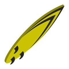 Isolated colored surfboard. Vacations time - Vector illustration