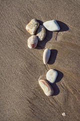 Fototapeta na wymiar Pebbles on the beach on the Greek island of Corfu.