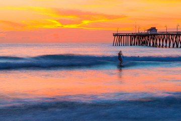 Ghost Surfer at San Clemente Pier
