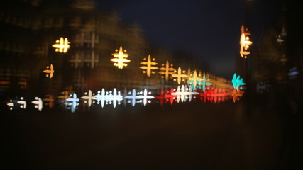 Naklejka na ściany i meble blurry artistic diaphragm evening city