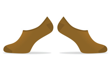 Brown short socks. vector illustration