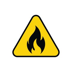 triangle yellow fire warning signs. Icon