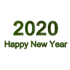 Fototapeta premium happy new year 2020 grass lettering