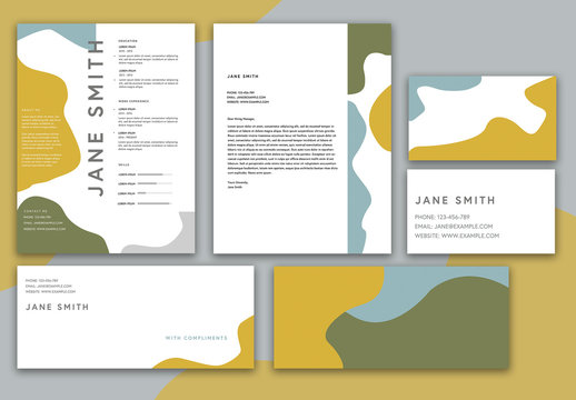 Resume Set with Abstract Background Elements