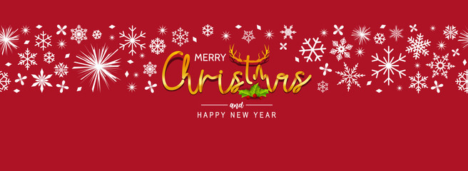 Fototapeta na wymiar Merry Christmas and happy new year greeting card vector design with Realistic Paper Craft Snowflakes.