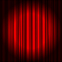 Red luxury curtain realistic 3d vector background