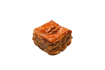 Tasty baklava isolated on white background.