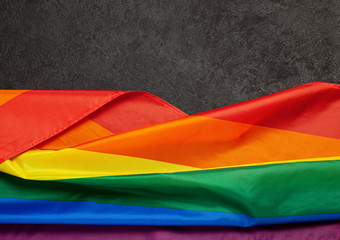 LGBT Pride Rainbow Flag. Black background