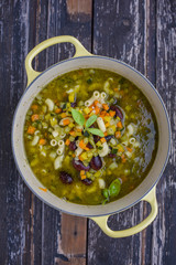 Minestrone soup isolated