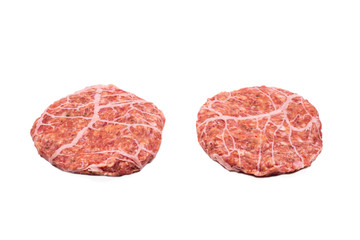 Burger cutlet isolated on white.