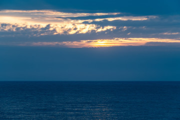 Beautiful orange sunset over the sea.