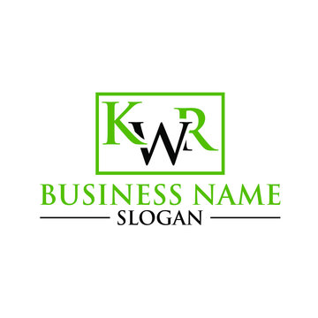 Initials KWR or K W R  abstract letter mark monogram logo vector template