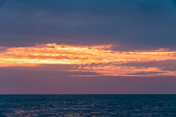 Beautiful pink sunset over the sea.