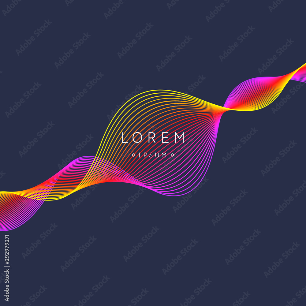 Aufkleber abstract element with dynamic linear waves. vector illustration