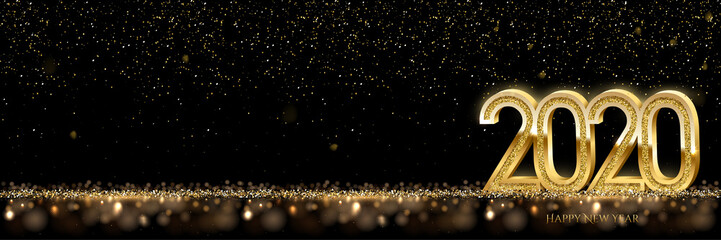 Happy new year banner vector template