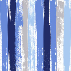 Blue and gray pastel color brush stroke seamless pattern. Vector background.