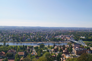 The view over Dresden Loschwitz and Blasewitz from the upper station of the suspension railway