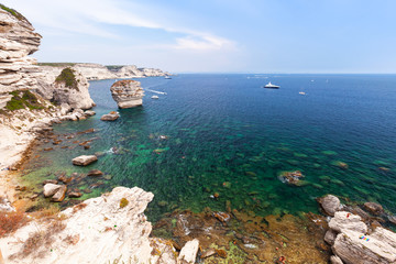 Rocks of Bonifacio. Coastal landscape, Corsica