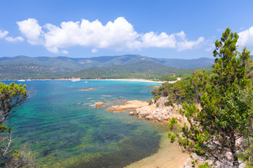 Fototapeta na wymiar Cupabia beach. Landscape of Corsica, France