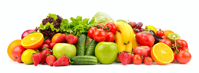 Fototapeta na wymiar Isolated fruits and vegetables