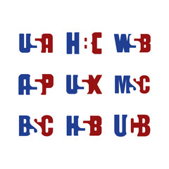 modern initial alphabet letter logo logotype vector set