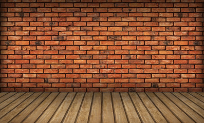 Obraz na płótnie Canvas wooden and brick panel wall