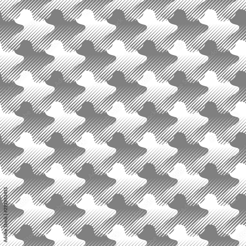 Poster Optical illusion of volume and movement of geometric shapes. Abstract seamless pattern.