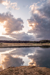 sunset over the lake