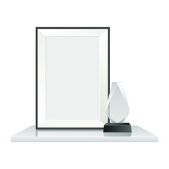 Realistic photo frame vector design illustration isolated on white background