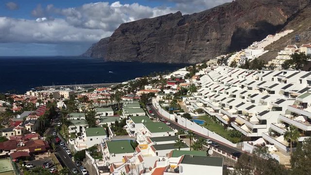 Aerial view of the cliffs and ocean on Tenerife, Canary islands. 