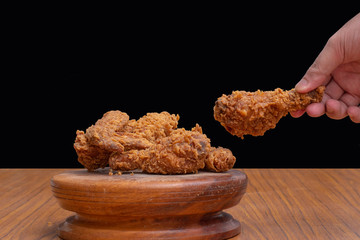 fried chicken in isolated background