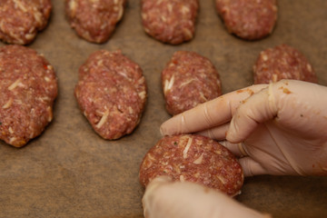  Raw chickpeas from cuts prepared for cooking. Meat family.