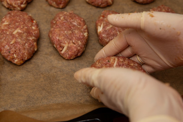  Raw chickpeas from cuts prepared for cooking. Meat family.